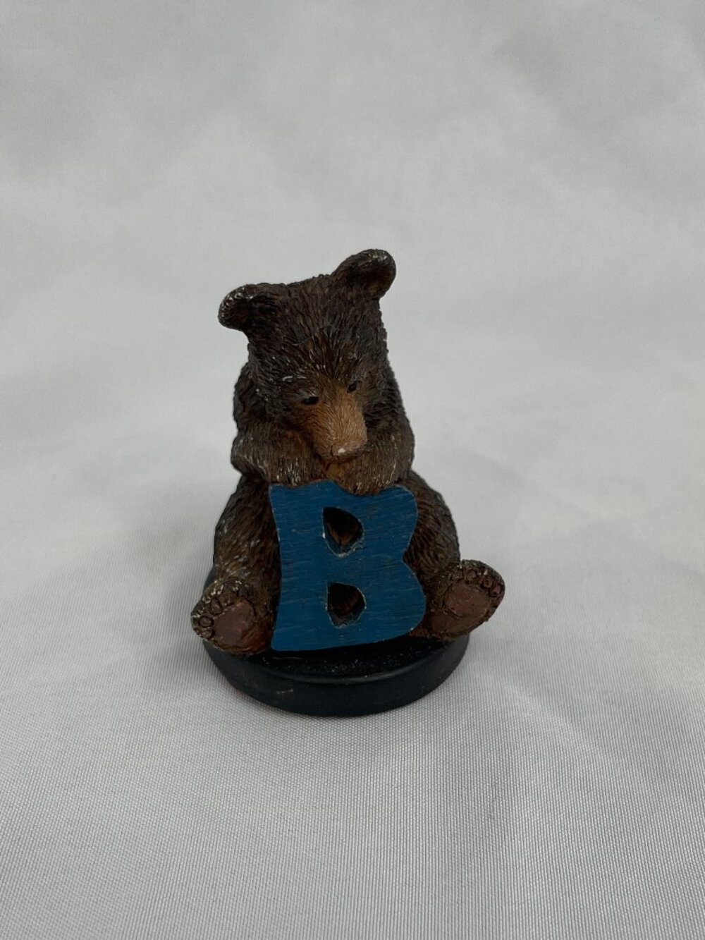 Vintage Rare "Alpha - B" Black Mini Bear Holding Letter B Figurine